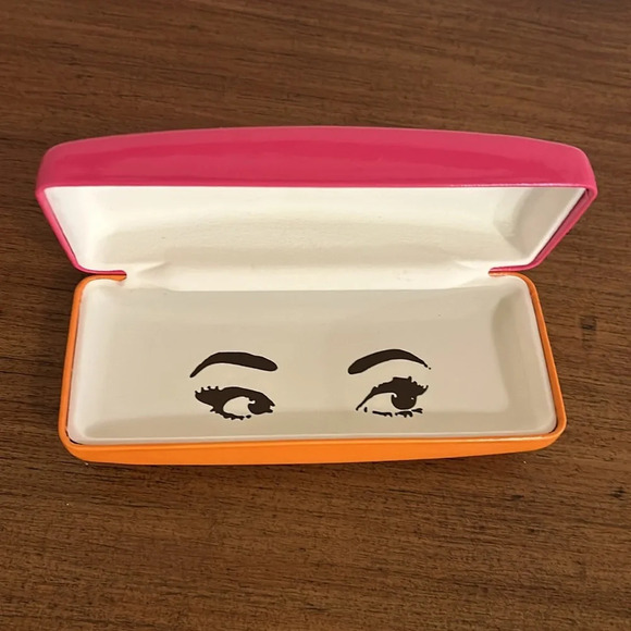 Kate Spade New York Pink/Orange Glasses Case GUC - Picture 3 of 8